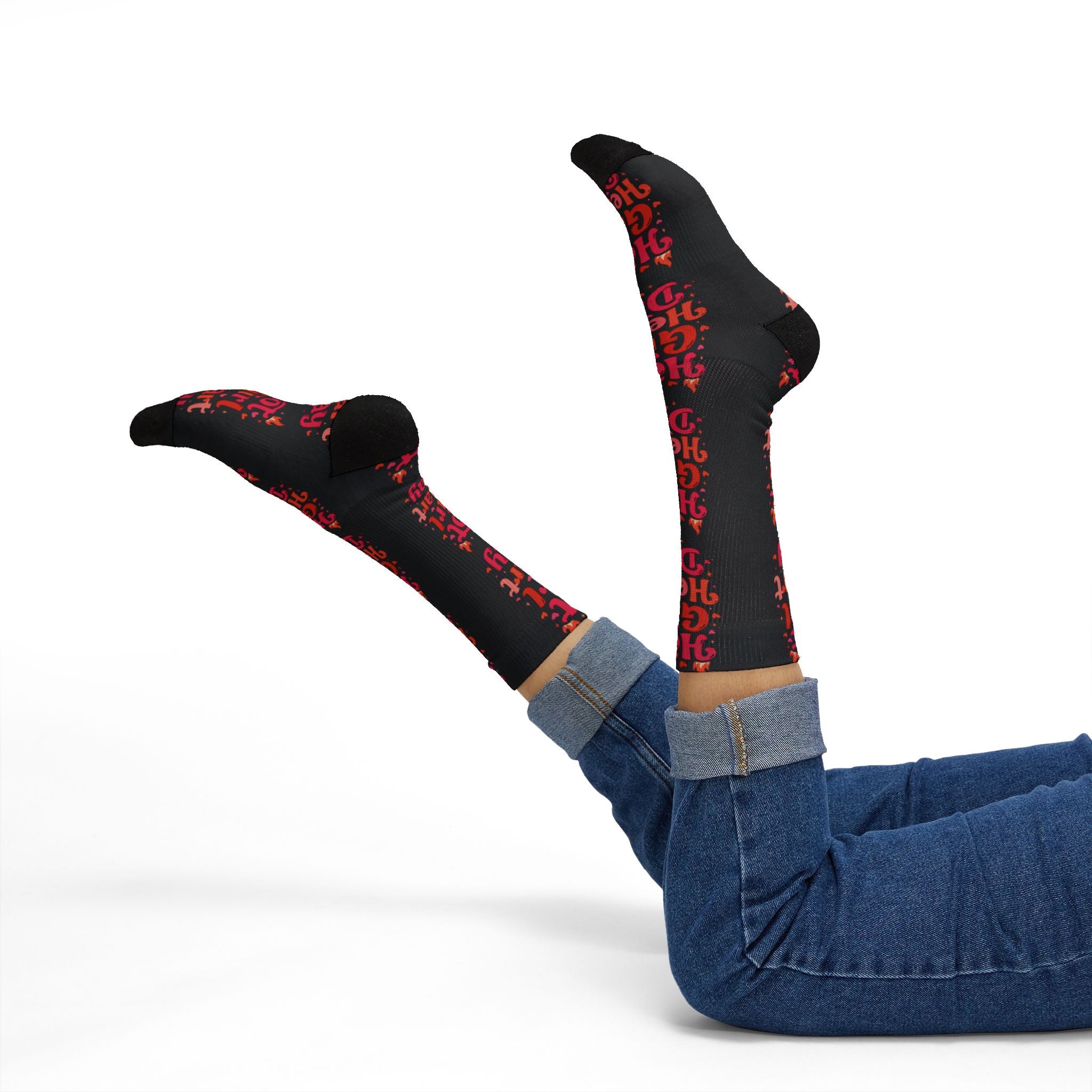 Hot Girl Heart Day Socks