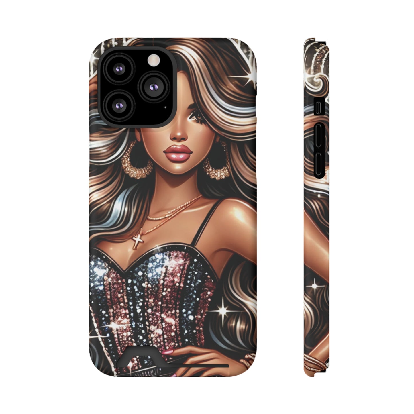 "Beautiful" - Phone Case With Card Holder - Creatively Designed Shop