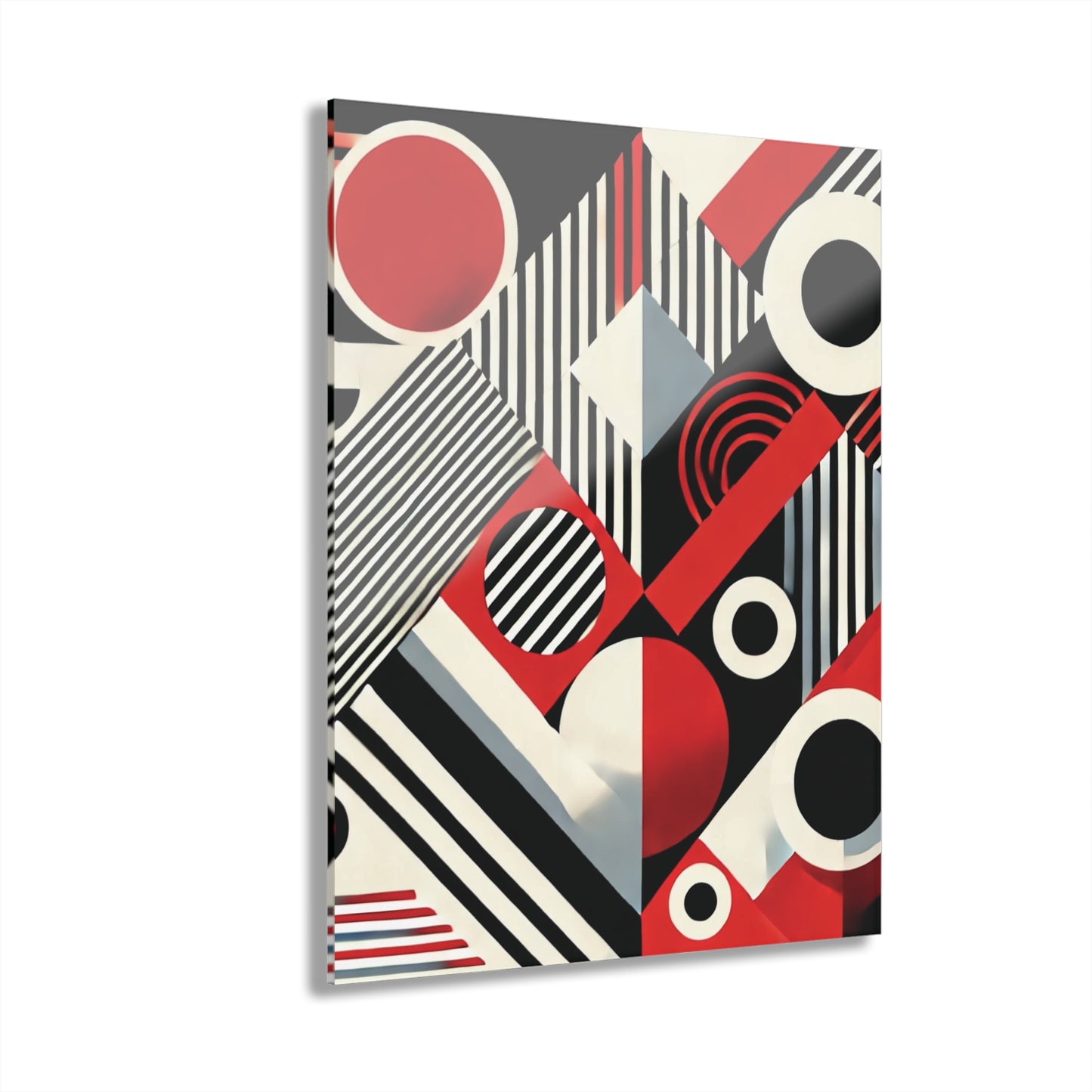 Red, Black & White Abstract - Acrylic Prints (French Cleat Hanging)