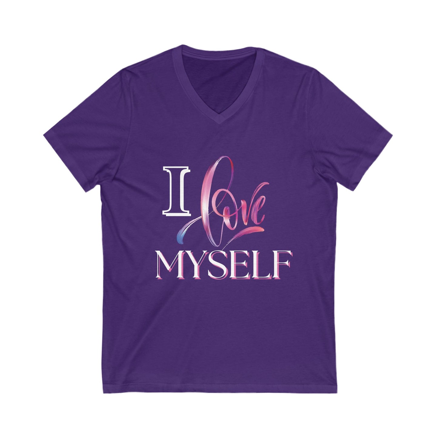 "I Love Myself" - Unisex Jersey Short Sleeve V-Neck Tee