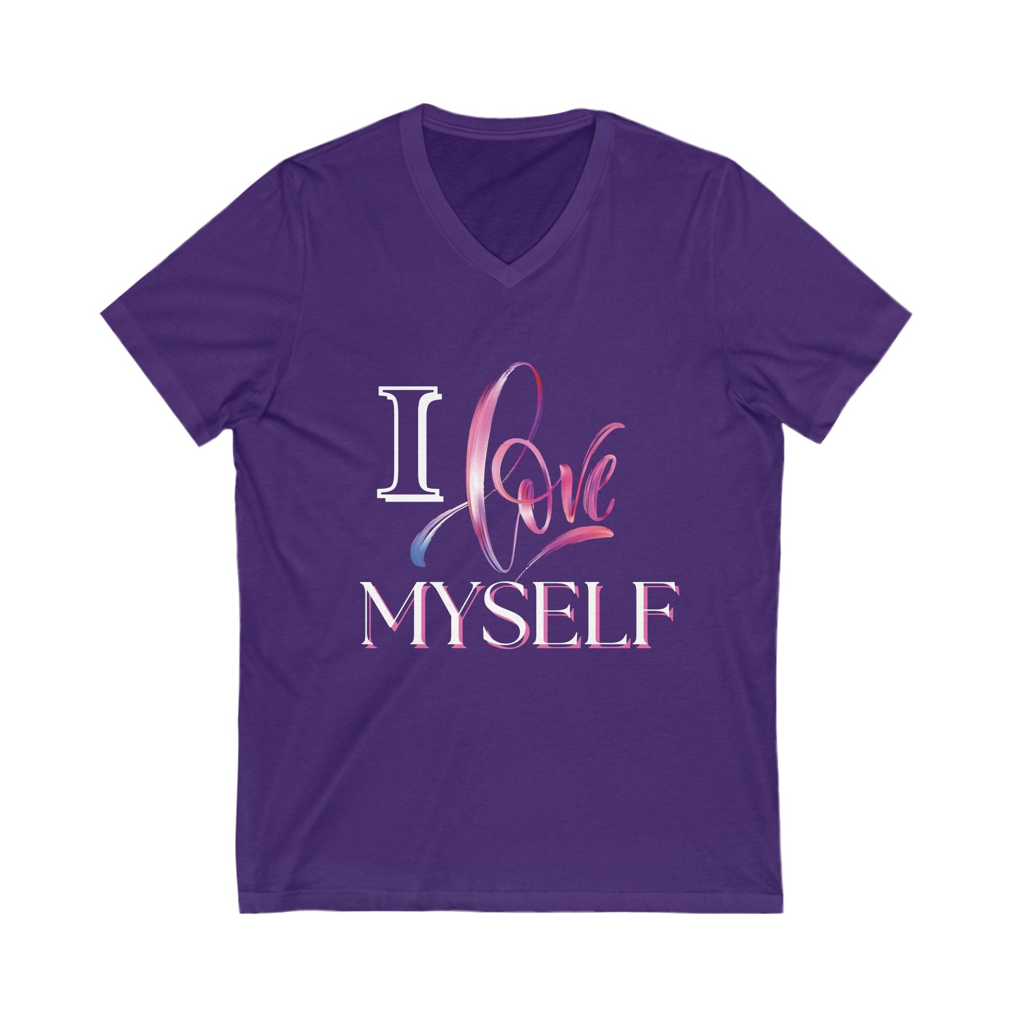 "I Love Myself" - Unisex Jersey Short Sleeve V-Neck Tee