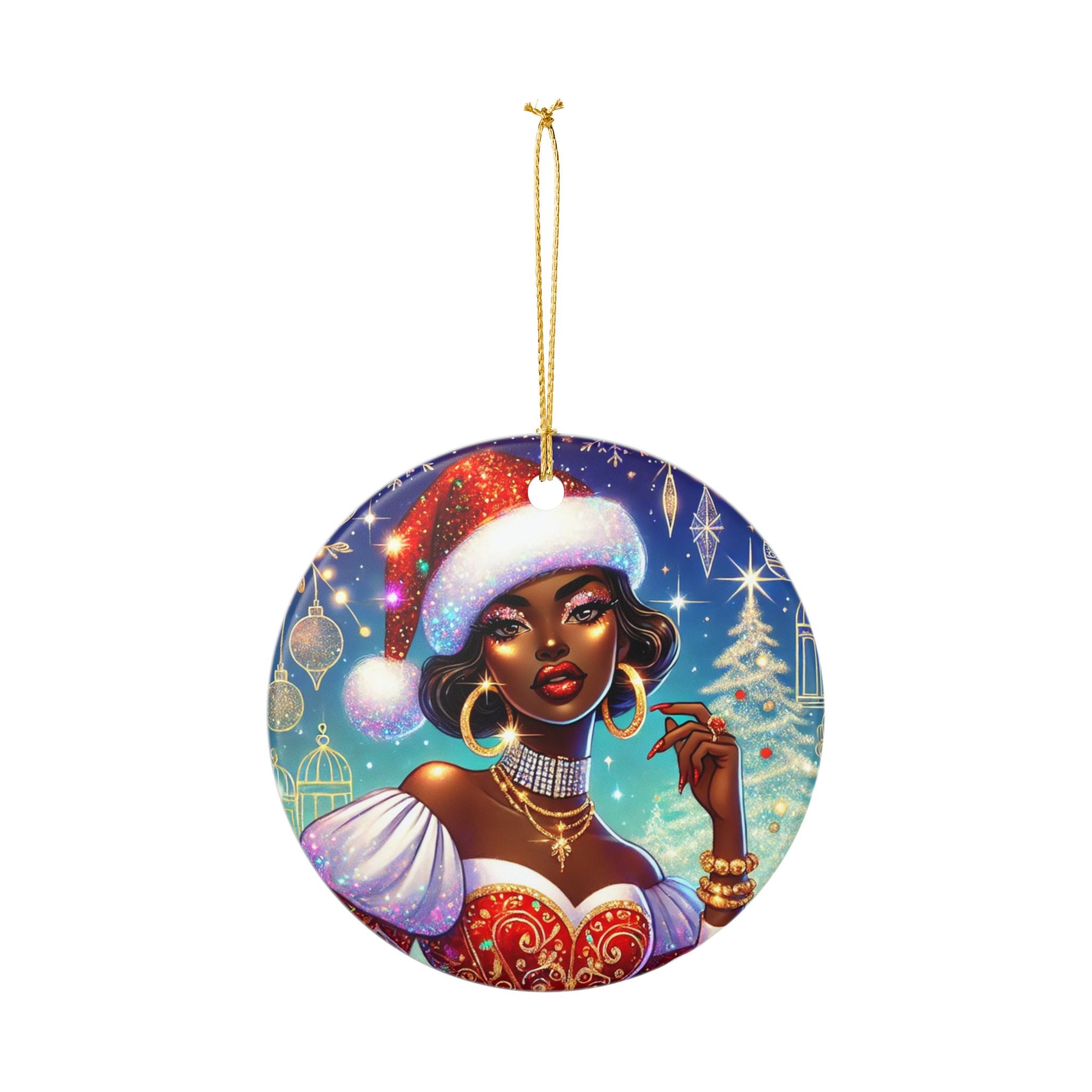 Christmas Beauty (Cultural) - Ceramic Decoration Ornament, (1pc)