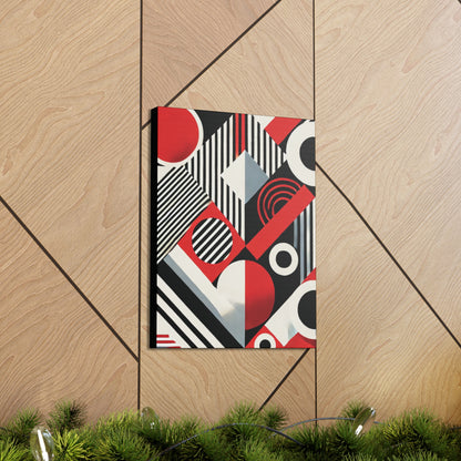 Red, Black & White Abstract - Canvas Gallery Wraps