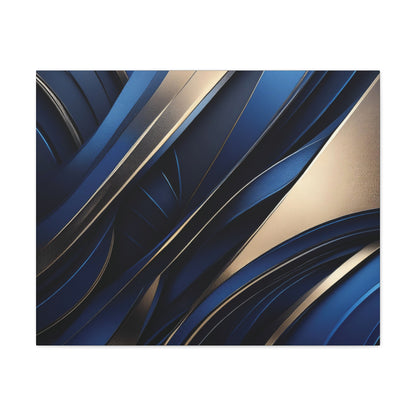 Abstract Blue & Gold - Canvas Gallery Wraps