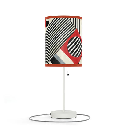 Red, Black & White Abstract - Lamp on a Stand, US|CA plug