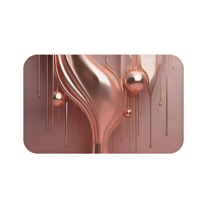 Rose Gold Metallic Drip - Bath Mat