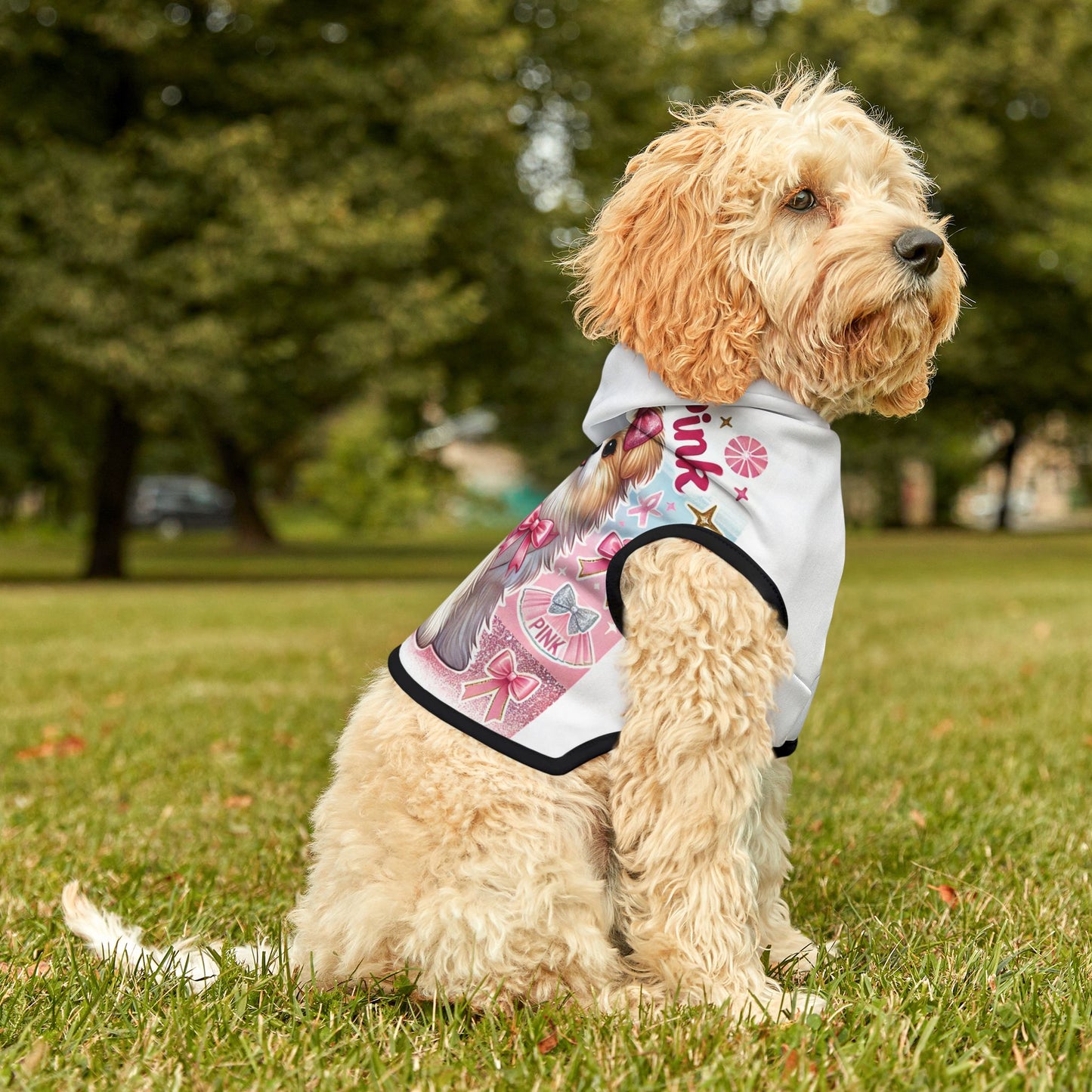 Bow Wow in Pink - Pet Hoodie