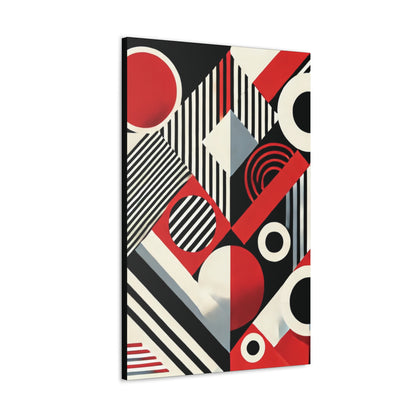 Red, Black & White Abstract - Canvas Gallery Wraps