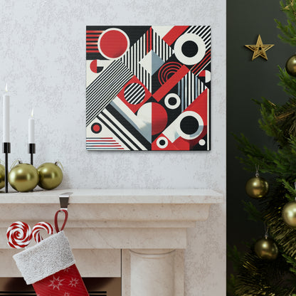 Red, Black & White Abstract - Canvas Gallery Wraps