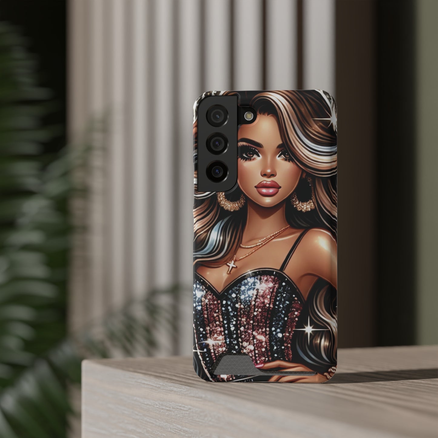 "Beautiful" - Phone Case With Card Holder - Creatively Designed Shop