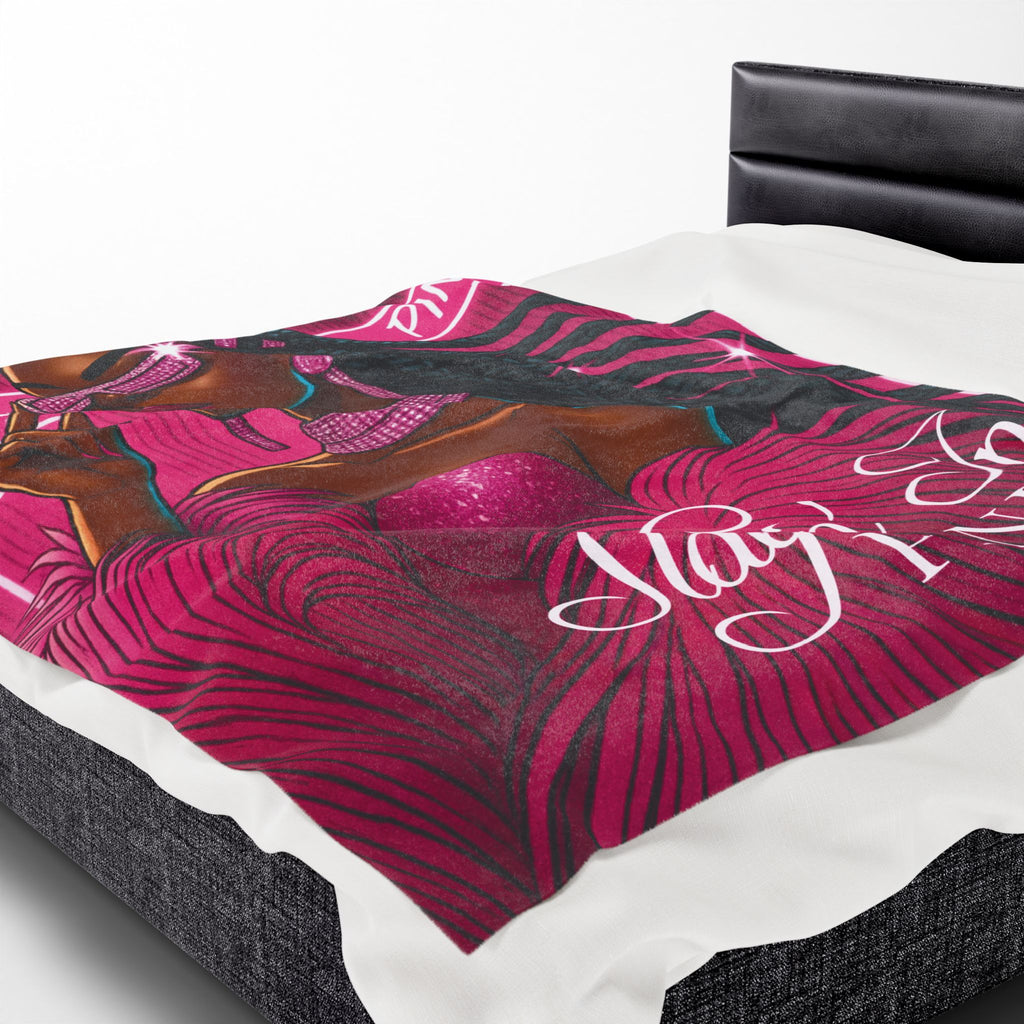 Slayin' In Pink - Velveteen Plush Blanket