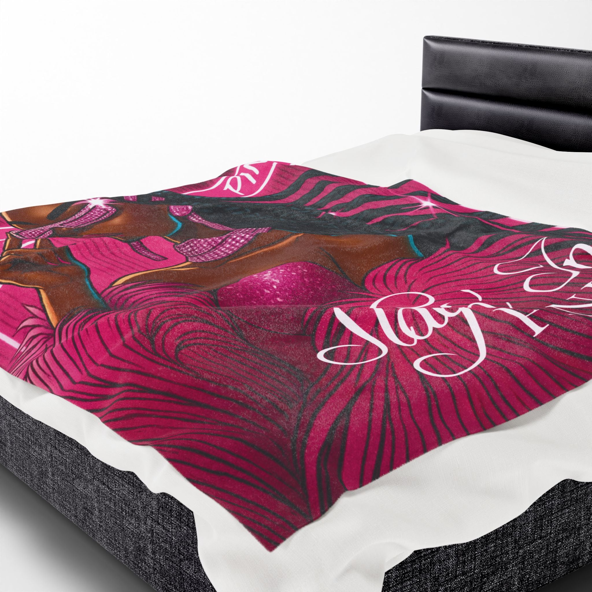 Slayin' In Pink - Velveteen Plush Blanket