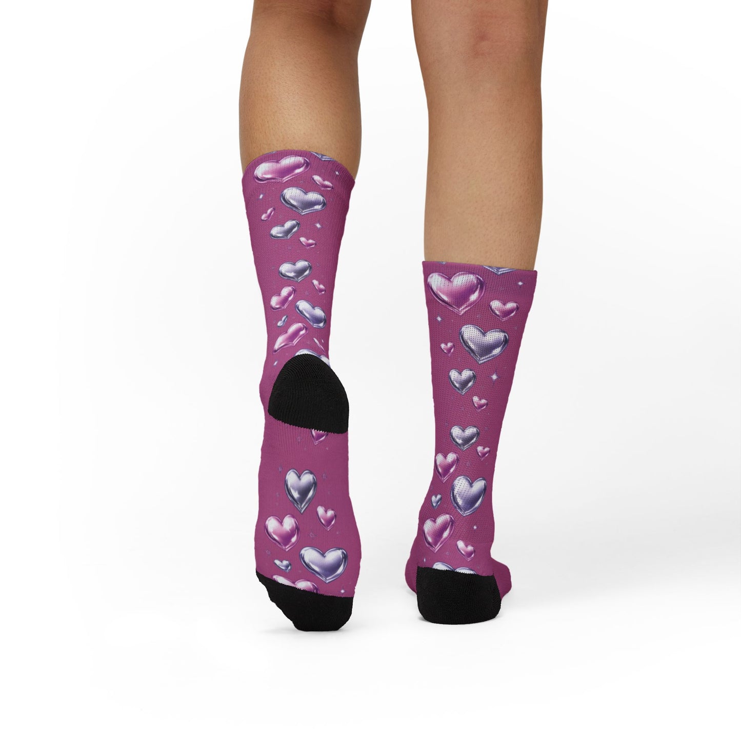 Purple & Pink Hearts Socks
