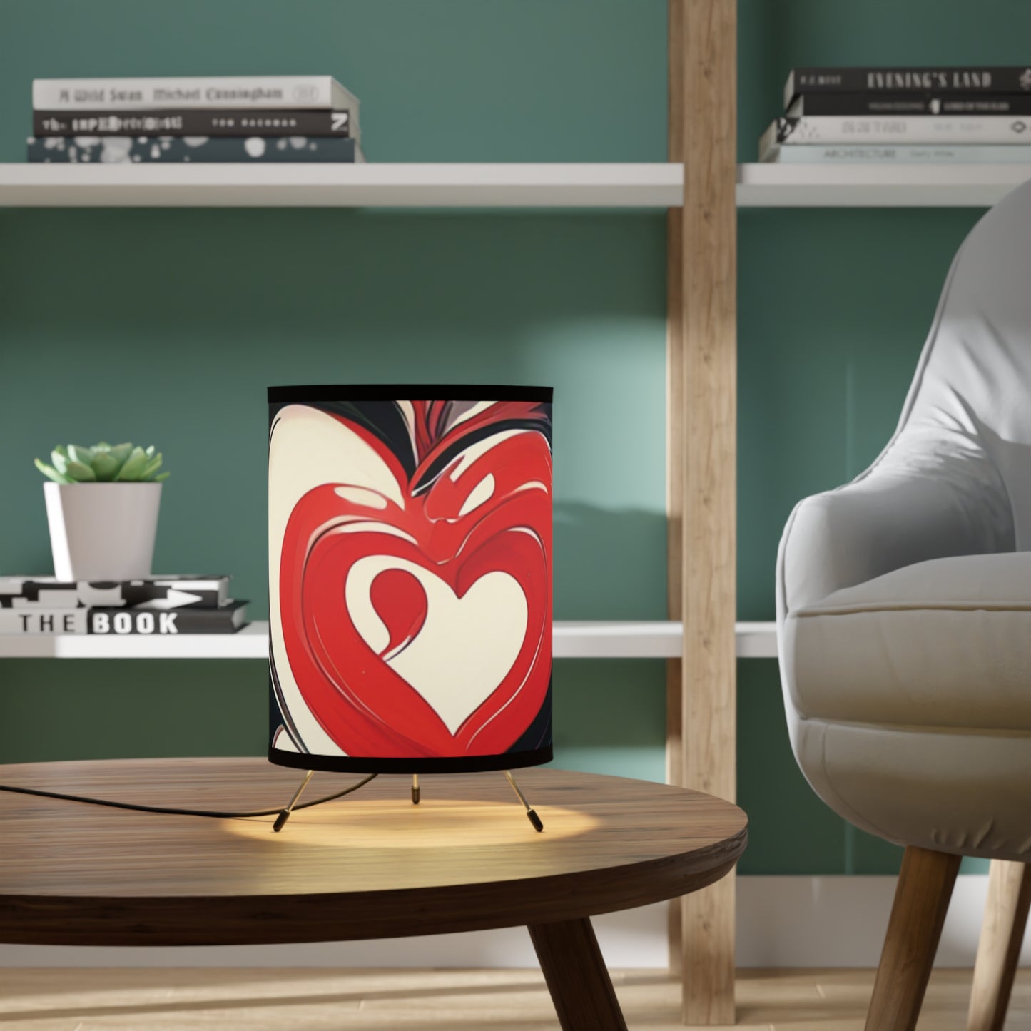 Hearts & Love - Tripod Lamp with High-Res Printed Shade, US\CA plug