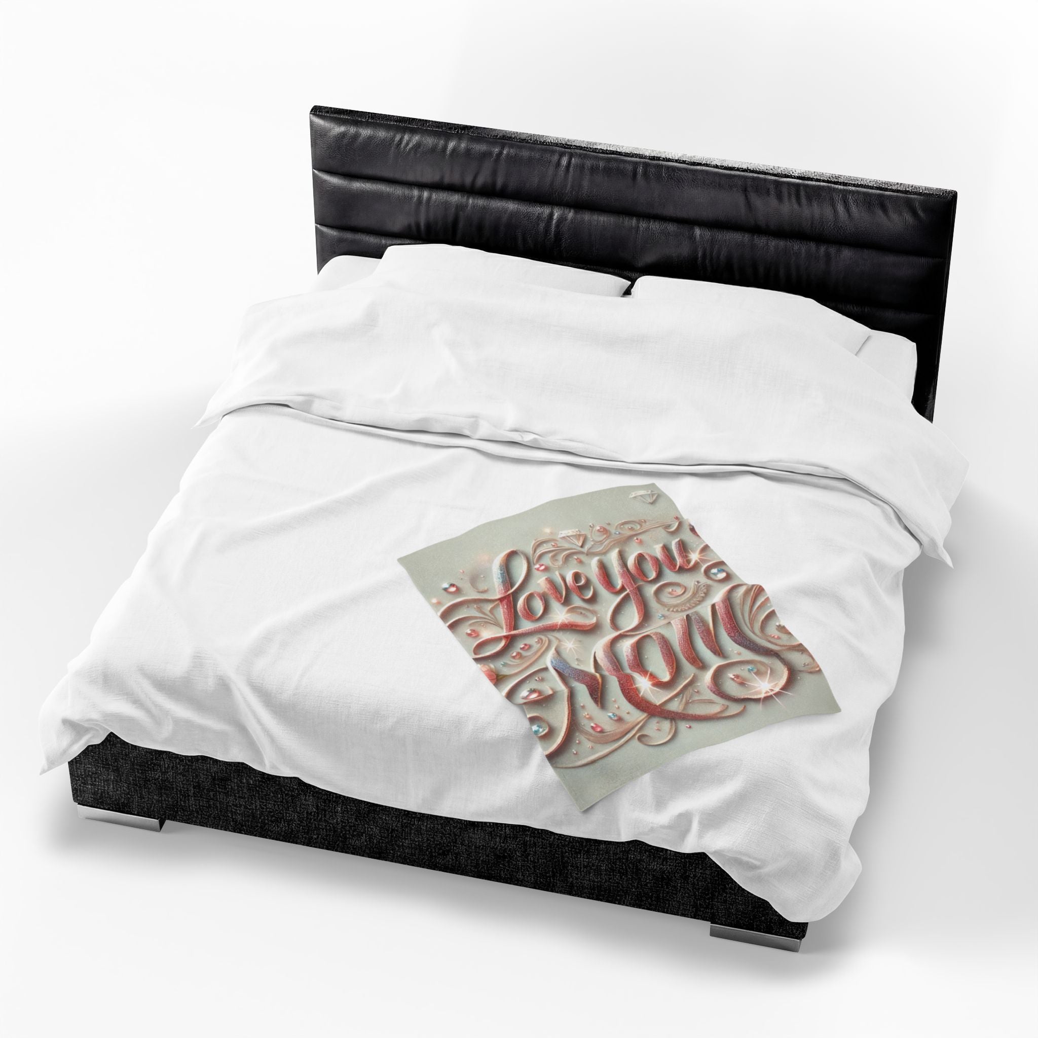 Love You Mom - Velveteen Plush Blanket