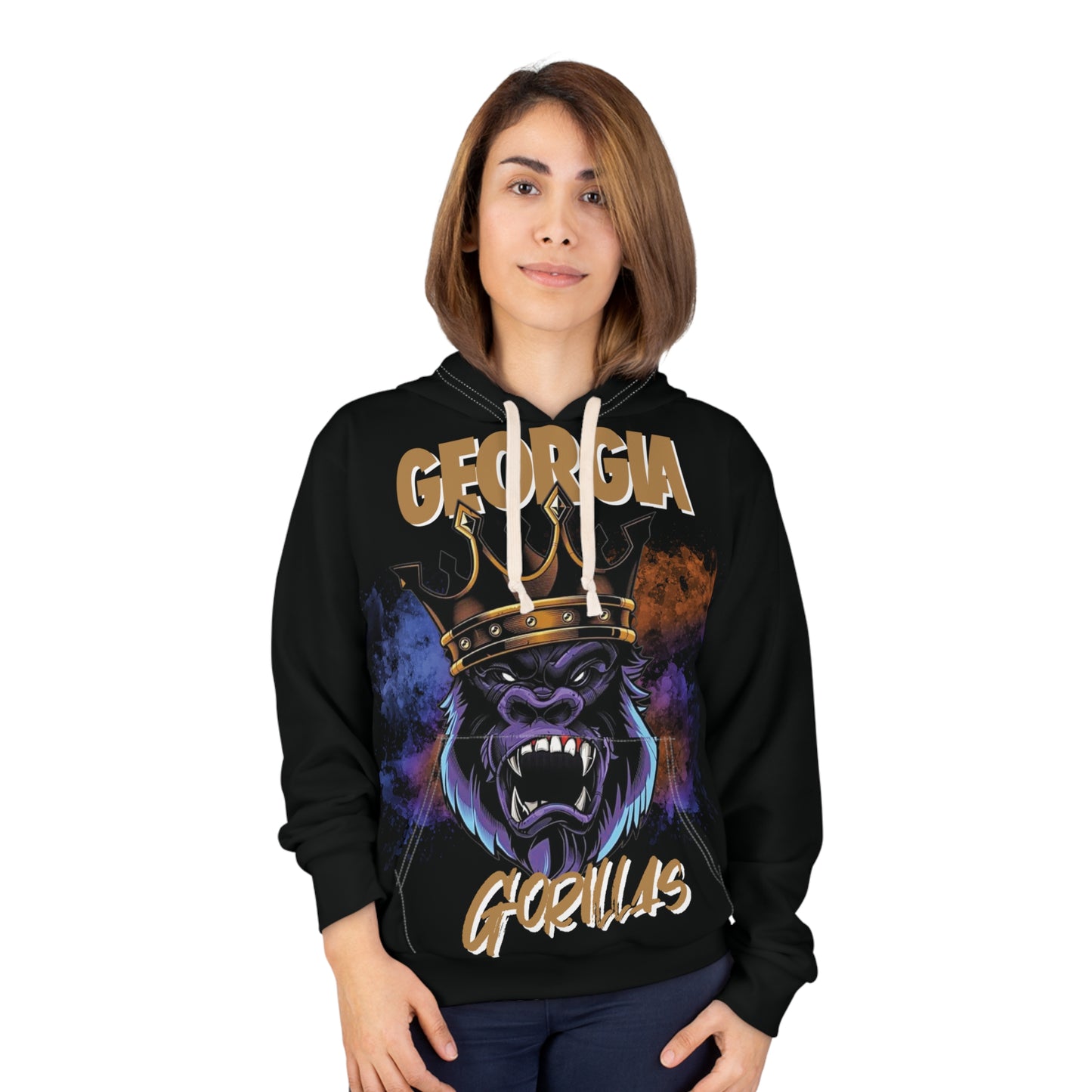 Georgia Gorillas Mist - Unisex Pullover Hoodie (AOP) - Creatively Designed Shop