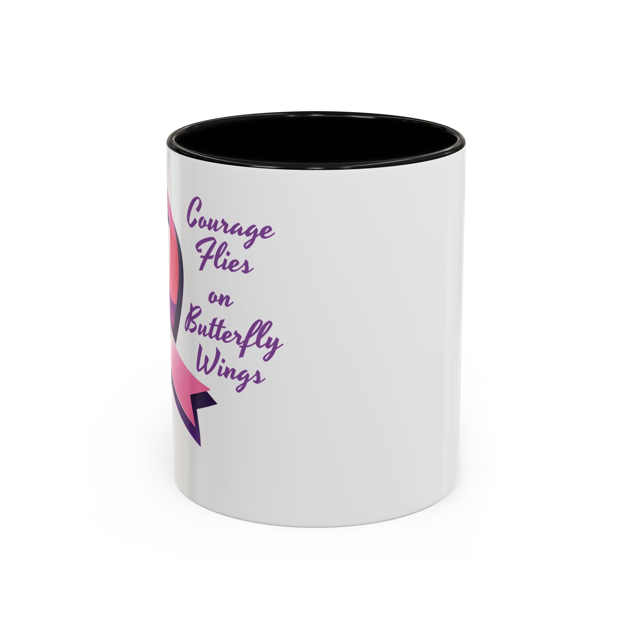 Courage Flies on Butterfly Wings - Accent Coffee Mug