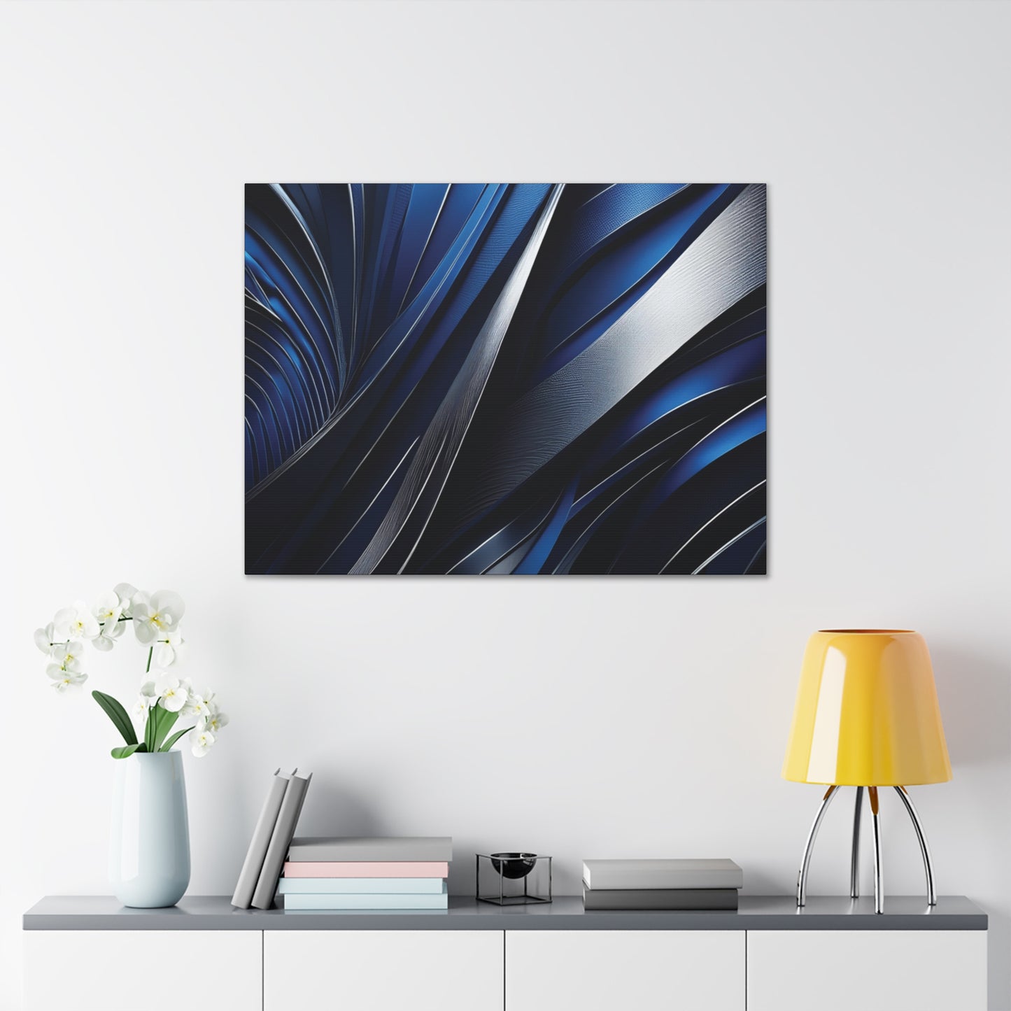 Abstract Blue & Silver - Canvas Gallery Wraps