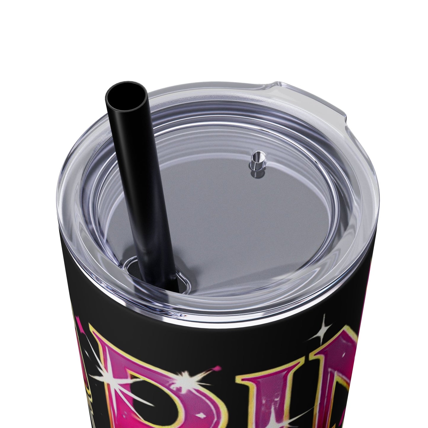 Pink, Sip & Love - Skinny Tumbler with Straw, 20oz - Creatively Designed Shop