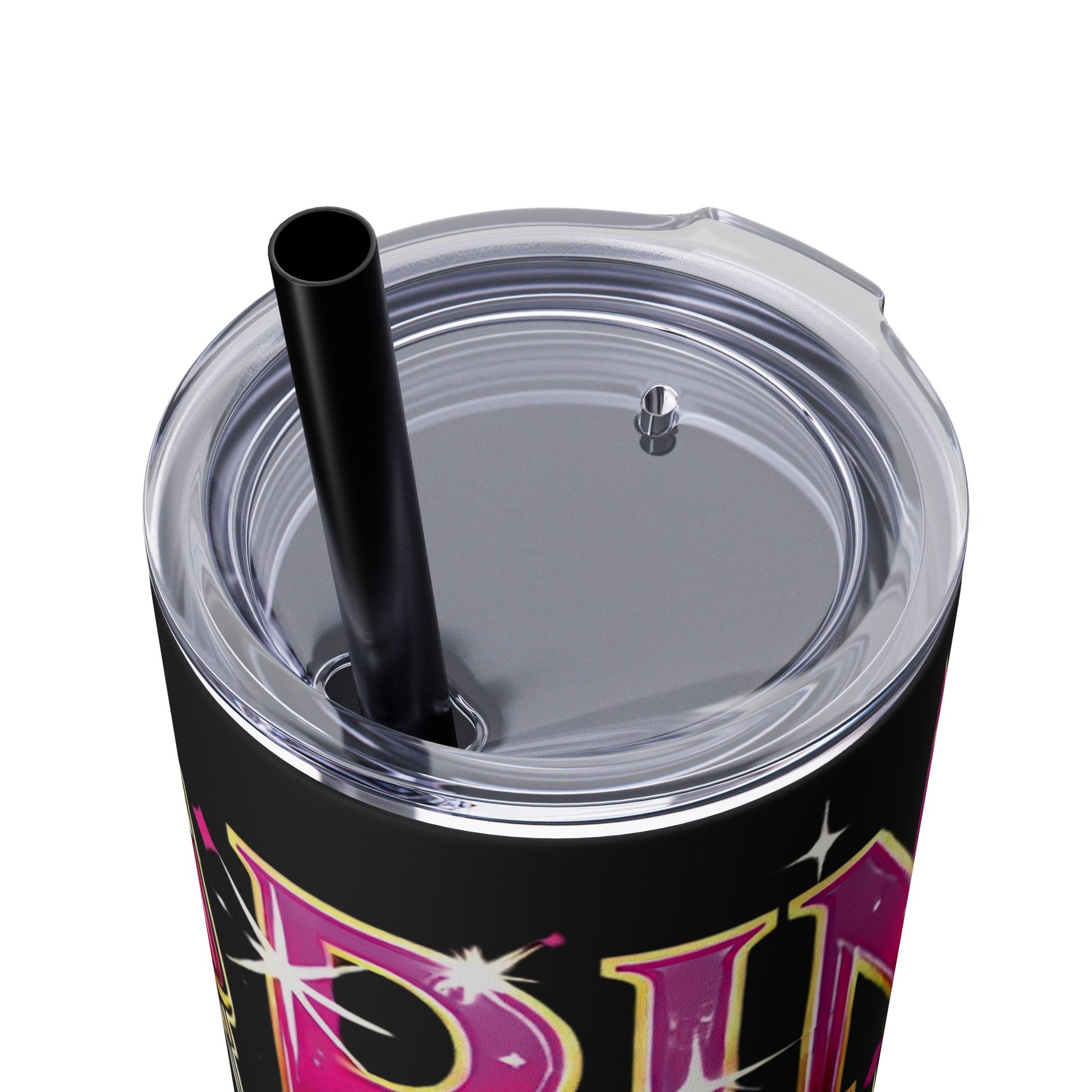Pink, Sip & Love - Skinny Tumbler with Straw, 20oz - Creatively Designed Shop