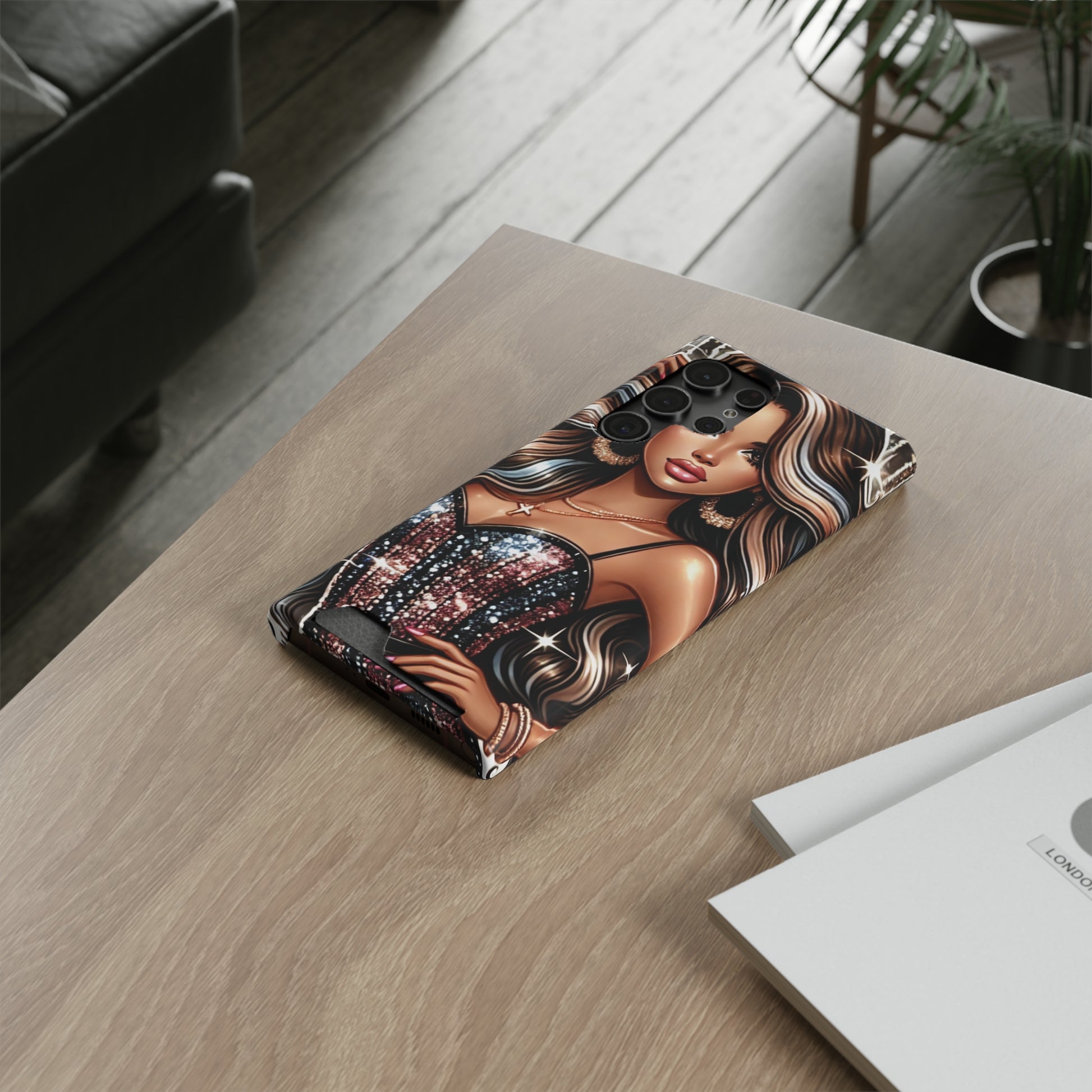 "Beautiful" - Phone Case With Card Holder - Creatively Designed Shop