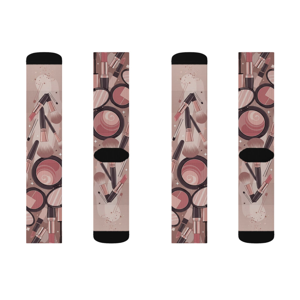 Makeup Icons Collage Socks