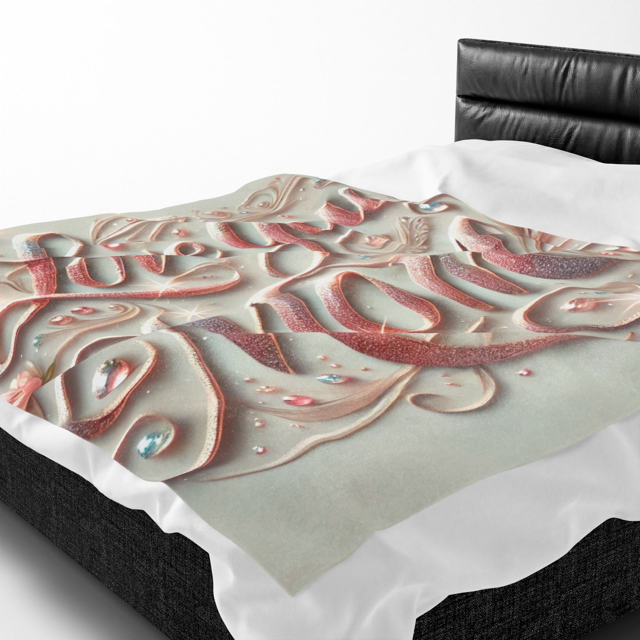 Love You Mom - Velveteen Plush Blanket
