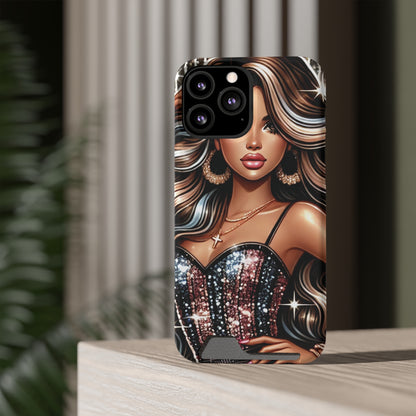 "Beautiful" - Phone Case With Card Holder - Creatively Designed Shop