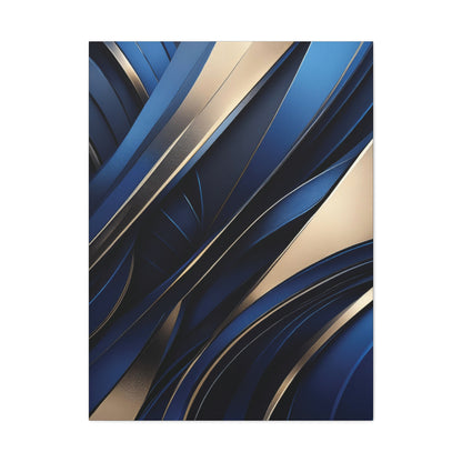 Abstract Blue & Gold - Canvas Gallery Wraps