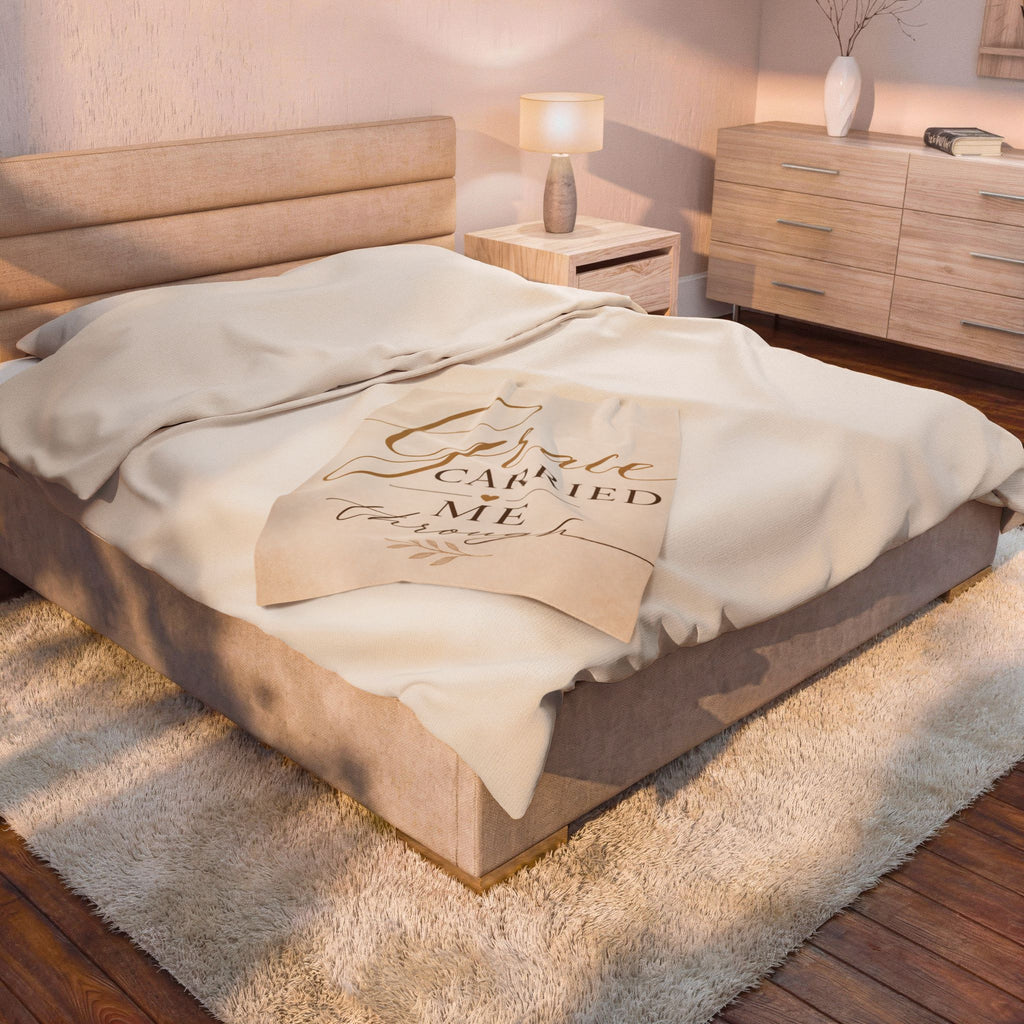 Grace Carried Me Through - Velveteen Plush Blanket