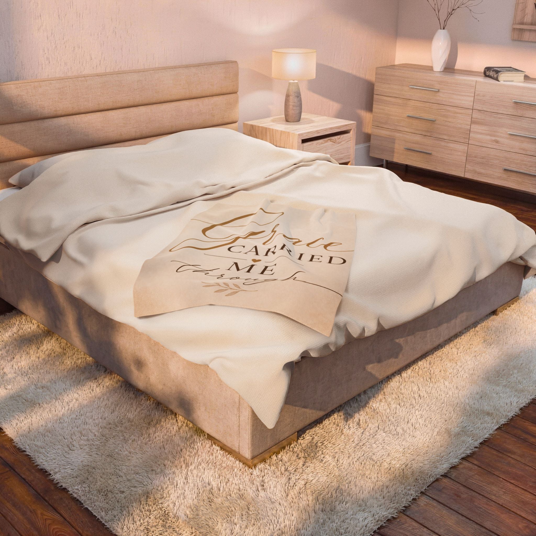 Grace Carried Me Through - Velveteen Plush Blanket