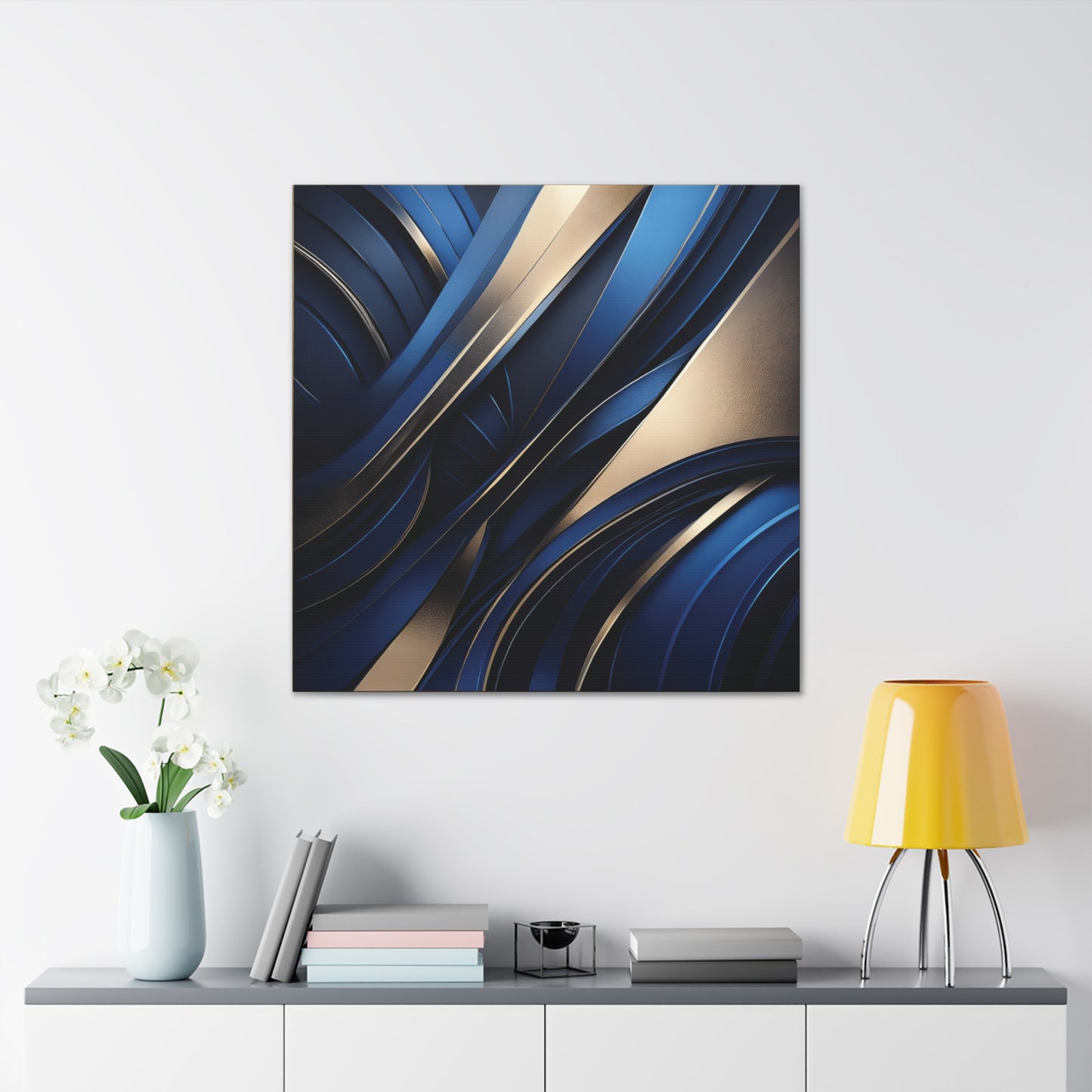 Abstract Blue & Gold - Canvas Gallery Wraps