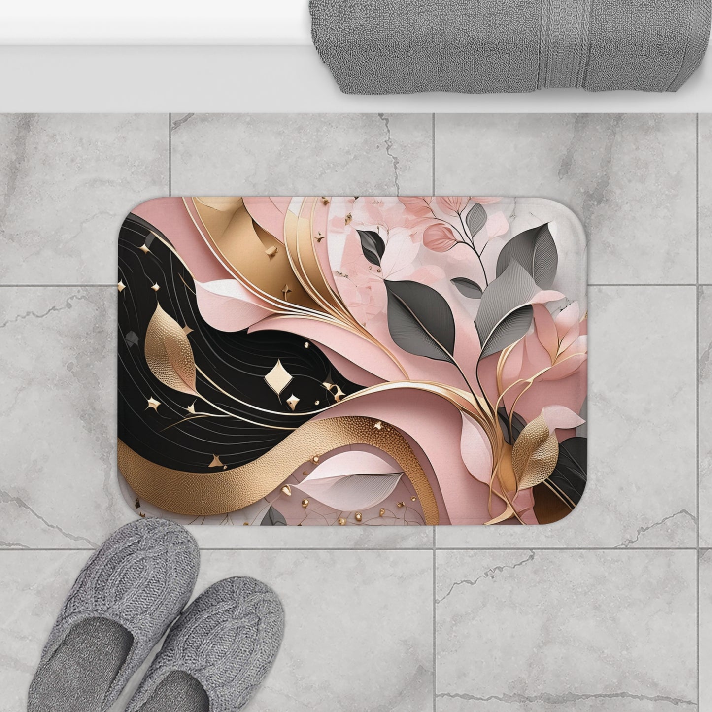 Pink Elegant Abstract - Bath Mat