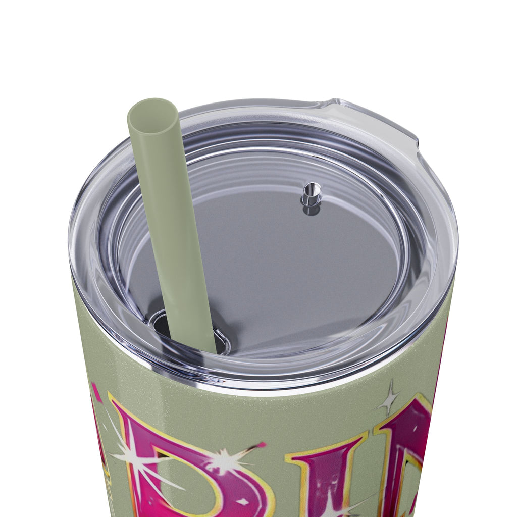 Pink, Sip & Love - Skinny Tumbler with Straw, 20oz