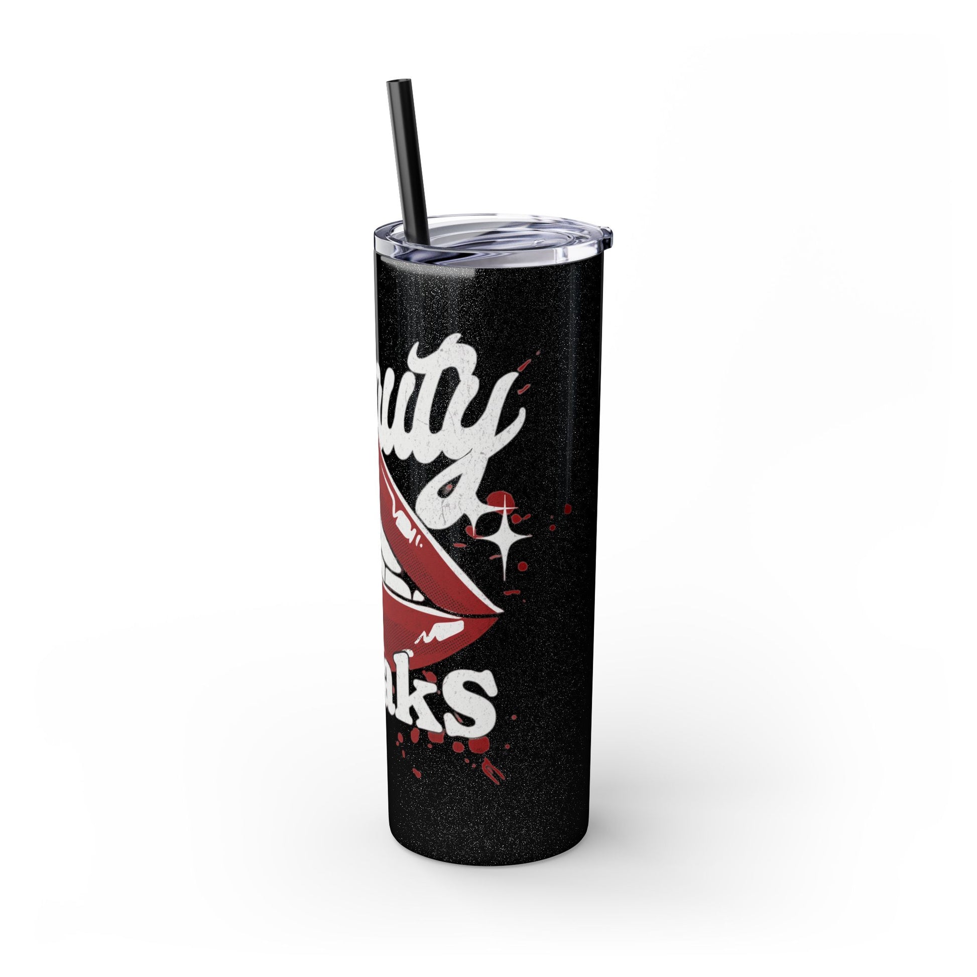 Beauty Speaks - Skinny Tumbler with Straw, 20oz - Creatively Designed Shop