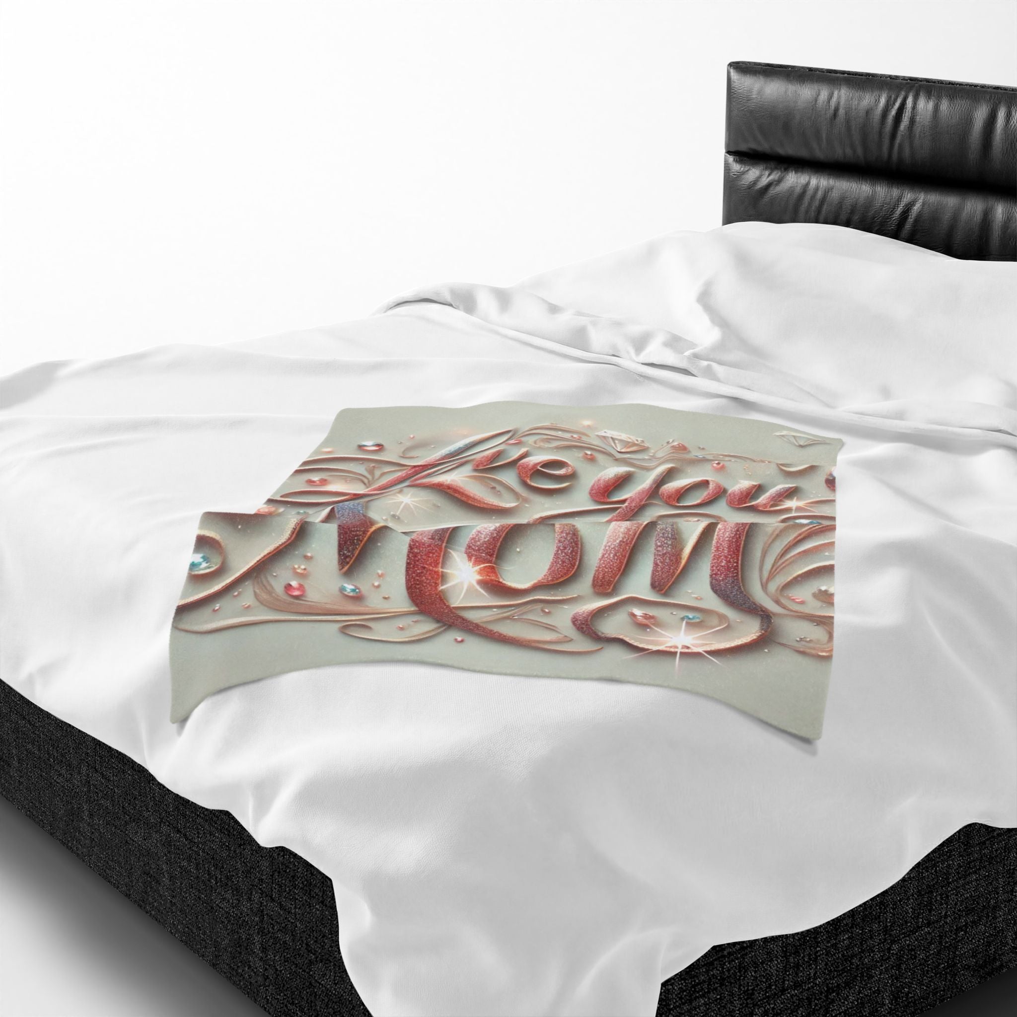 Love You Mom - Velveteen Plush Blanket
