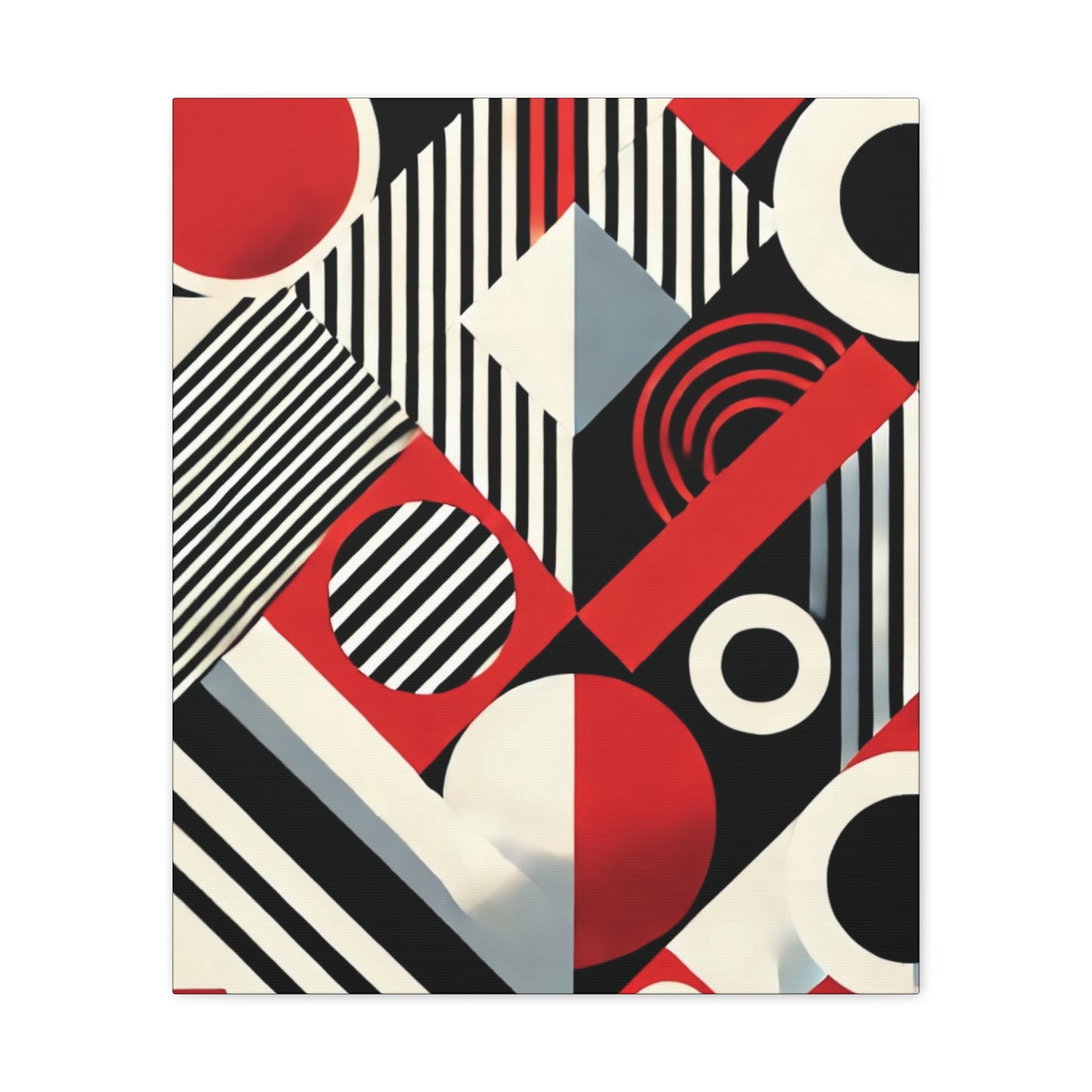 Red, Black & White Abstract - Canvas Gallery Wraps