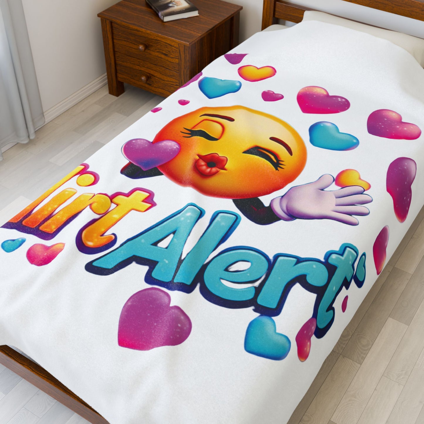 Flirt Alert - Velveteen Plush Blanket
