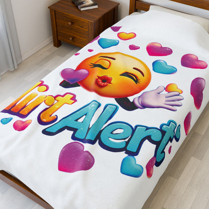 Flirt Alert - Velveteen Plush Blanket
