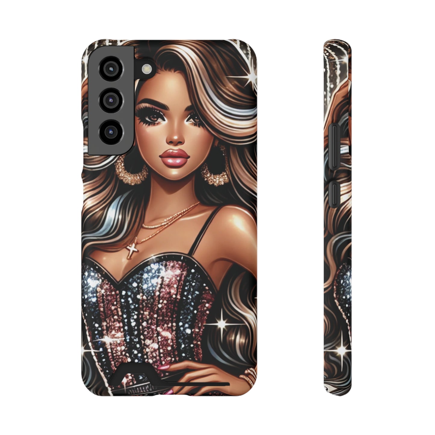 "Beautiful" - Phone Case With Card Holder - Creatively Designed Shop