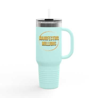"Manifesting Millions" - Insulated Travel Mug, 40oz