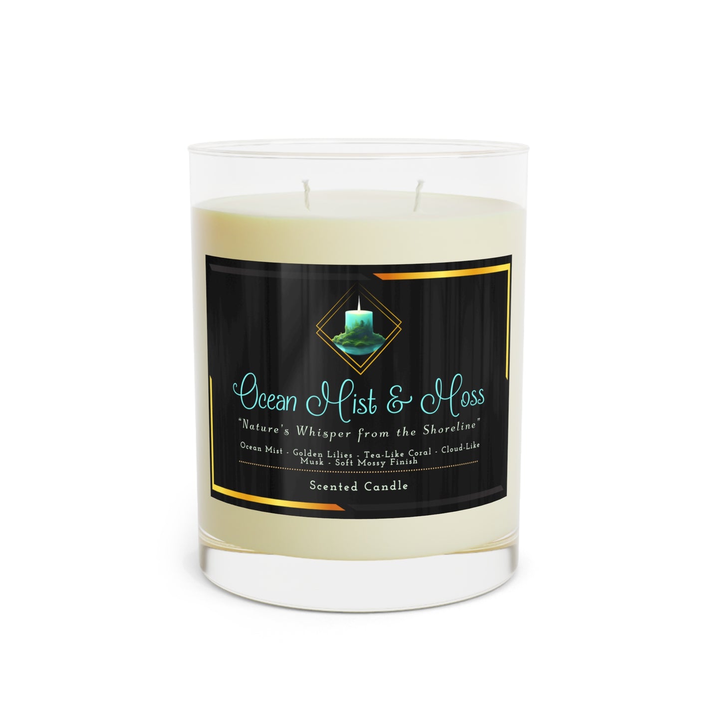 Ocean Mist & Moss - Scented Candle - Full Glass, 11oz