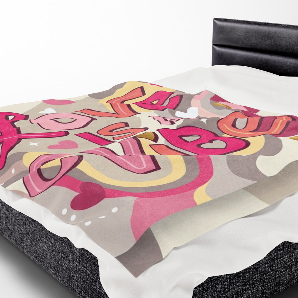 Love Is A Vibe – Plush Velveteen Blanket