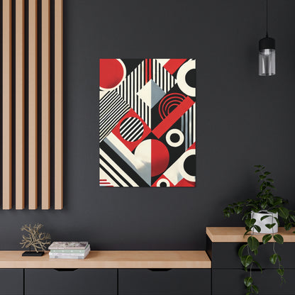 Red, Black & White Abstract - Canvas Gallery Wraps