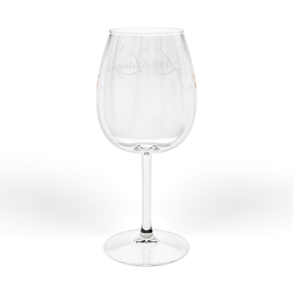 To Love & Laughter – Heart Design Wine Glass (12oz)