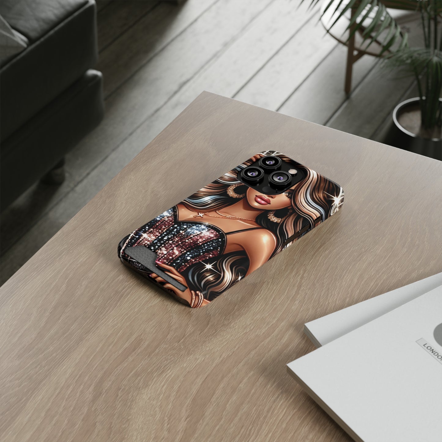"Beautiful" - Phone Case With Card Holder - Creatively Designed Shop