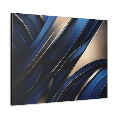 Abstract Blue & Gold - Canvas Gallery Wraps