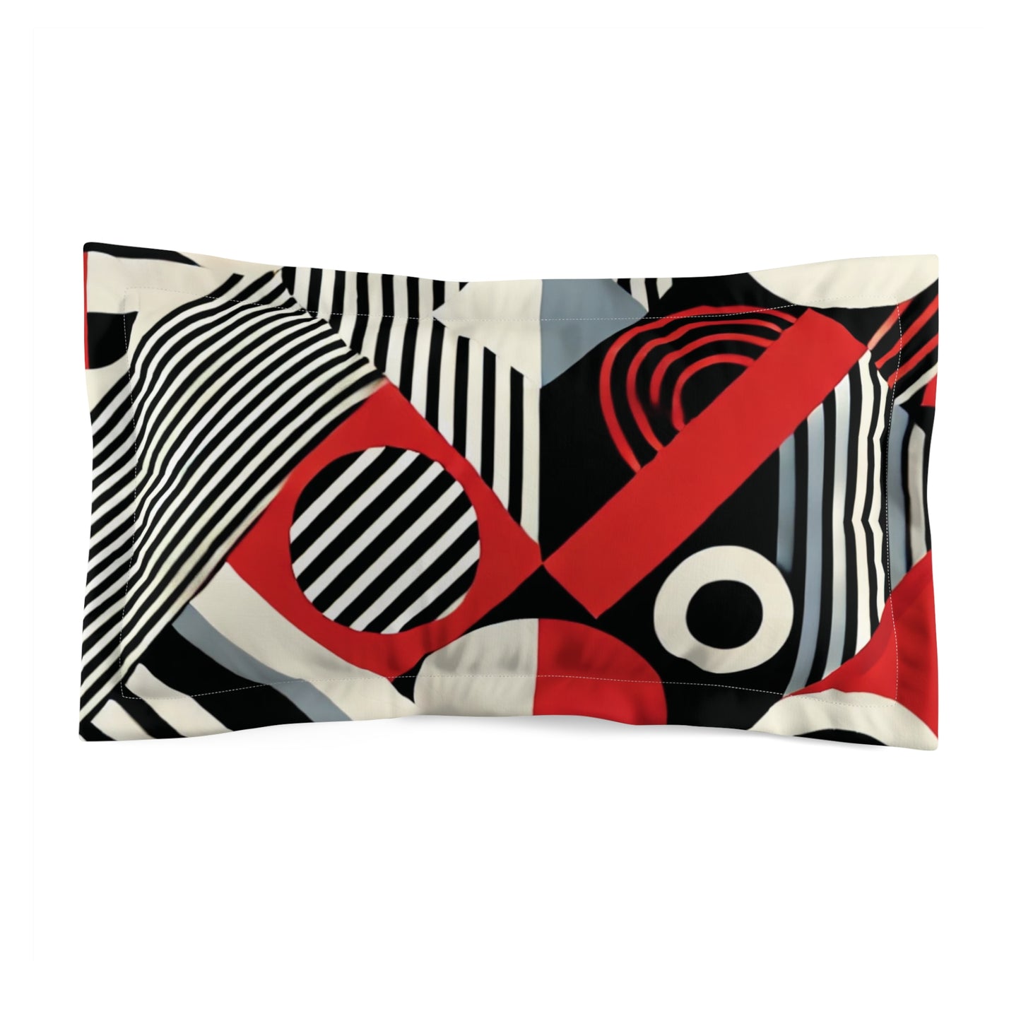 Red, Black & White Abstract - Microfiber Pillow Sham