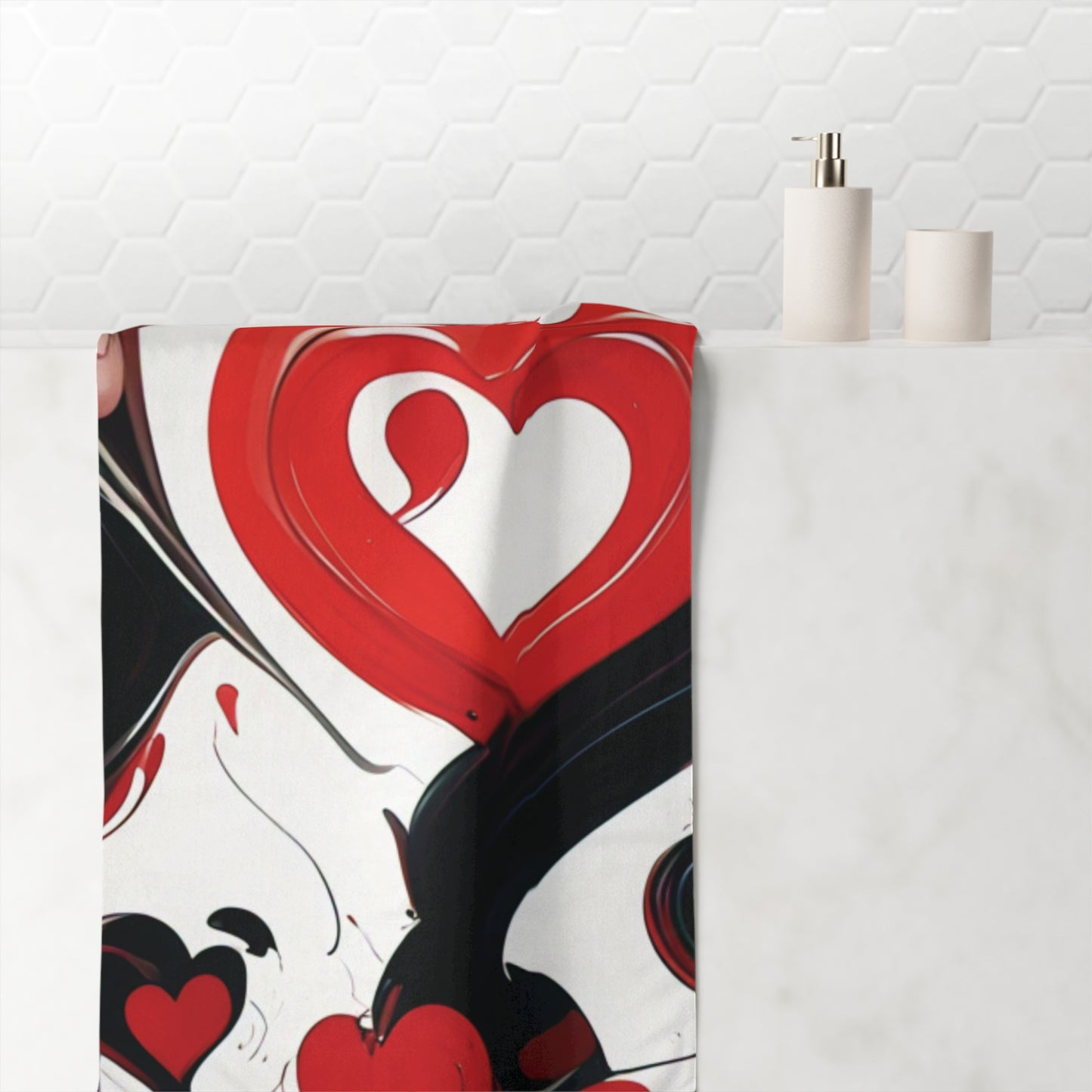 Hearts & Love - Mink-Cotton Towel