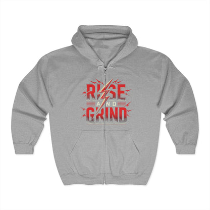 Rise and Grind - Unisex Heavy Blend™ Full Zip Hooded Sweatshirt